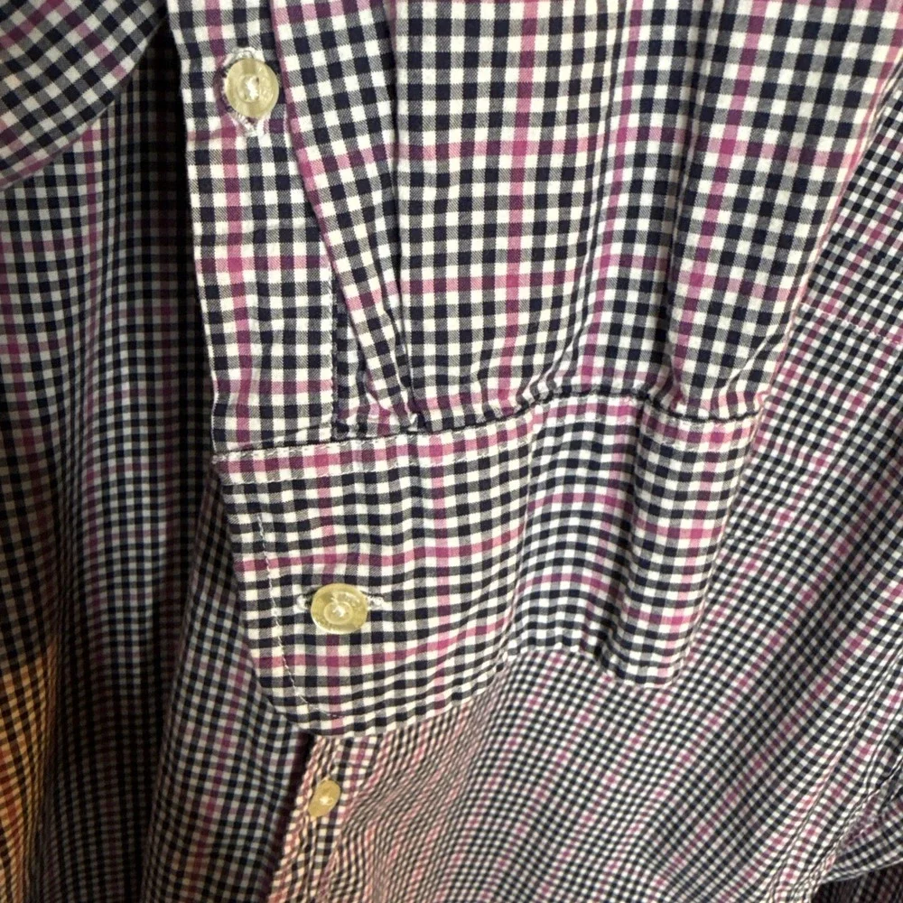 J Crew Mens Button Down Shirt Pink Black Check Slim‎ XL Corpcore Career Preppy